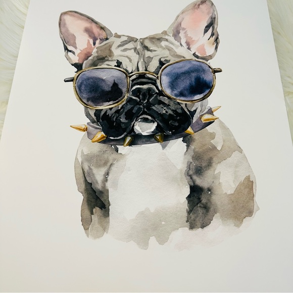 Watercolor French Bulldog Pet Dog Wall Art Illustration Print Poster Unframed - Picture 10 of 14